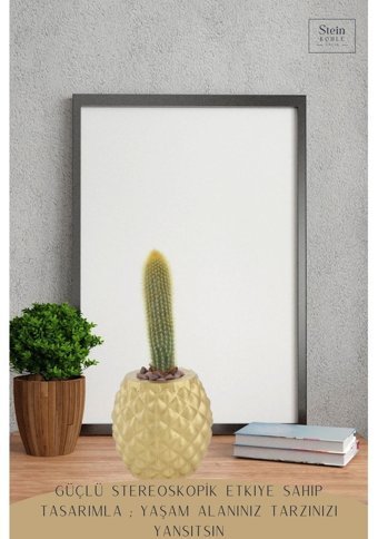 Evene Büyük Boy 2 Adet Ananas Model Saksı Altın