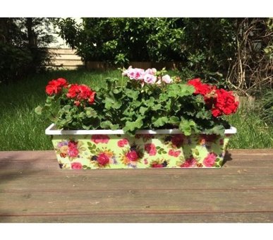 House2Home Plastik 5 Adet 60Cm Güllü Balkon Cam Önü Saksı
