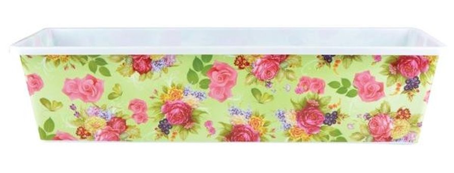 House2Home Plastik 5 Adet 60Cm Güllü Balkon Cam Önü Saksı