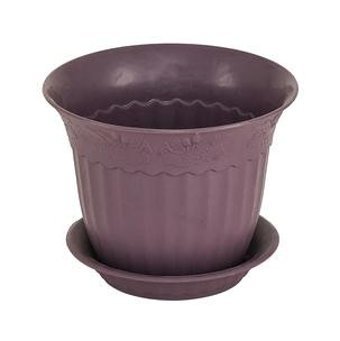 Holiday Antik Yuvarlak Tabaklı 12 lt Saksı Eflatun