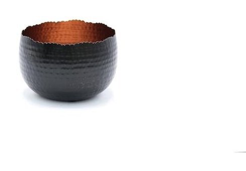 Greenmall Ignis Metal Küçük Boy Saksı Bronz Siyah