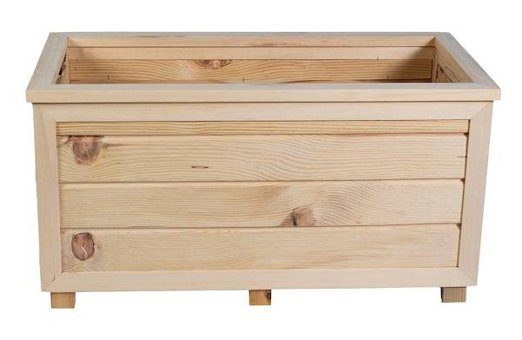 Kaf Ahşap Dekoratif Ahşap Saksı Uzun Naturel