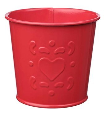 Ikea Vinterfint Kalp Desenli 0.5 lt Saksı Kırmızı