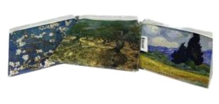 Fideland 3 Adet Van Gogh Desenli Taş Kağıt Saksı
