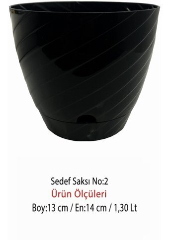 Montesev Sedef Çiçek 1.30 lt Saksı Siyah