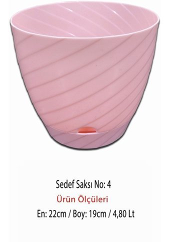 Montesev Sedef 4.8 lt Çiçek Saksı Pembe