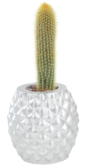 Evene Büyük Boy Ananas Model Saksı Gümüş