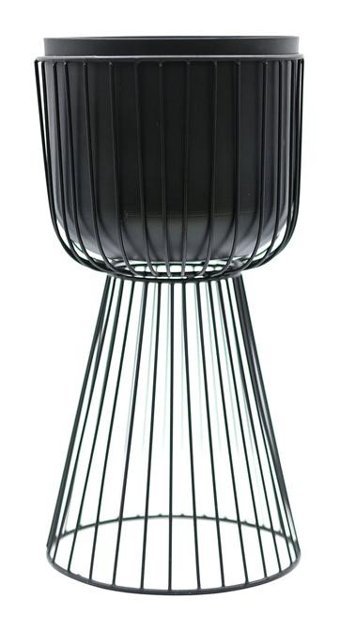 Greenmall Gloria Metal Ayaklı Saksı Siyah