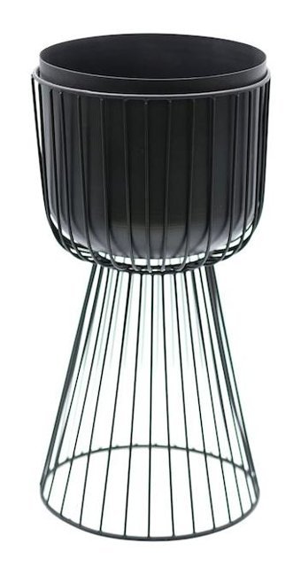 Greenmall Gloria Metal Ayaklı Saksı Siyah