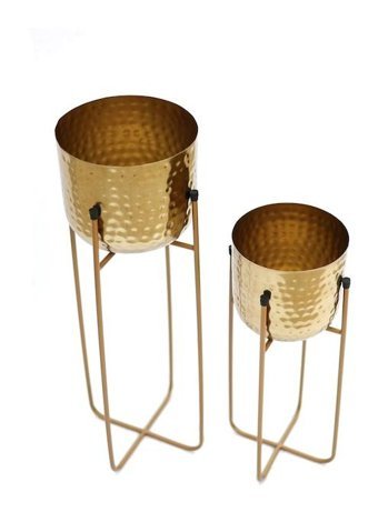 Greenmall Victoria 4.2 lt Metal Ayaklı Büyük Boy Saksı Sarı