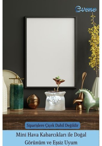 Evene Mini Çiçek Küçük Sukulent Kaktüs 3 Adet Set Kese Model Saksı Gümüş