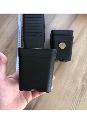 Emin Sert Plastik 0.6 lt Kaktüs 10 Adet 9 Luk Kare Saksı