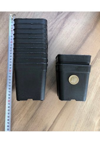 Emin Sert Plastik 0.6 lt Kaktüs 10 Adet 9 Luk Kare Saksı