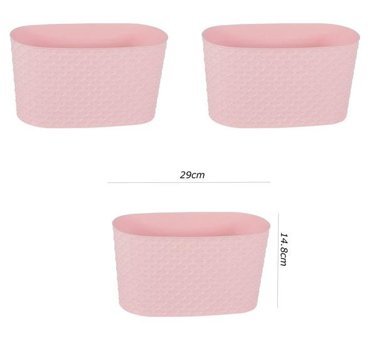 Minia Bahçe Kapadokya 3 Adet Saksı Pastel Pembe