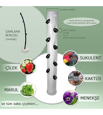 Plantifull Pvc Dikey 16 Göz Ahşap Saksı