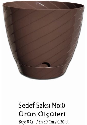 Montesev Sedef Çiçek 0.30 lt Saksı Kahverengi