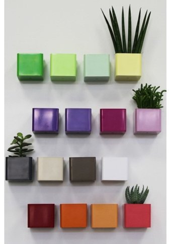 Greenmall Mini Küp Manyetik Saksı Fuşya