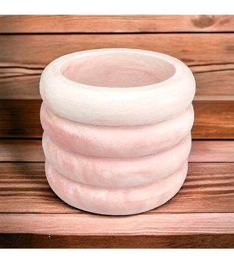 Cococraft Beton Skulent Mermer Desenli Saksı Kiremit Rengi