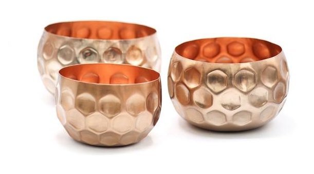 Greenmall Cuivre Metal Büyük Boy Saksı Bronz