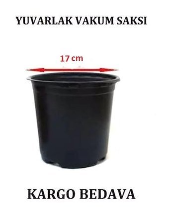 Serfiraz 50 Adet 3 lt Yuvarlak Saksı Siyah