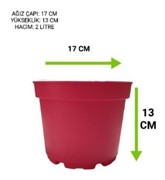 Tuğel Flowers 8 Adet Çok Renkli Plastik 2 Adet Alt Tabaksız Saksı