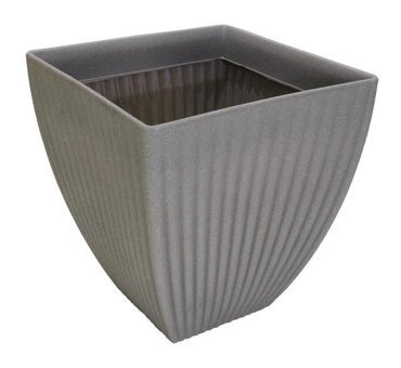 Dekorsende Plastik Oval Saksı Bej