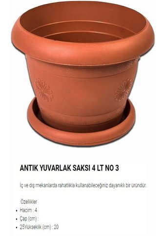 Montesev Antik 4 lt Saksı