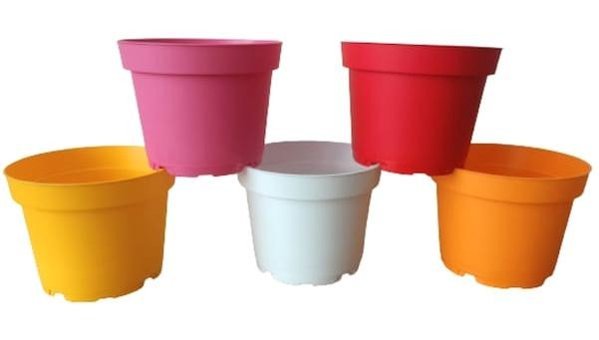 Tuğel Flowers Plastik 20 Adet Saksı Çok Renkli