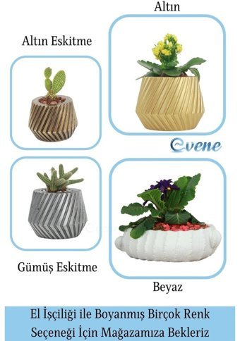 Evene Beton Çiçek Saksı Beyaz