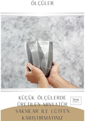 Evene Büyük Boy Poly Model Çiçek Saksısı Gümüş