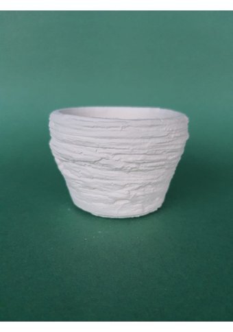 Lisinya Beton Hasır Görünümlü Lisinya Sukulent Yuvarlak Saksı