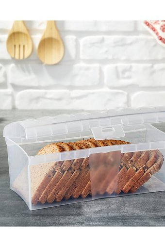 Gondol Plastik Kapaklı Şeffaf Ekmek Kutusu