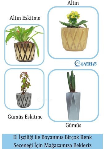 Evene Beton Uzun Model 1 Saksı Gümüş