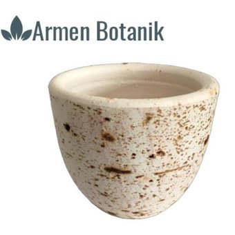 Ithal Toprak Antik Görünümlü Eskitme Saksı Beyaz