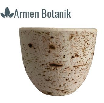 Ithal Toprak Antik Görünümlü Eskitme Saksı Beyaz