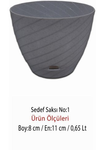 Montesev Sedef Çiçek 0.65 lt Saksı Gri