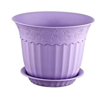 Holiday Antik Tabaklı 17.5 lt Yuvarlak Saksı Eflatun