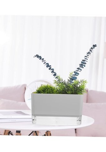 Montesev Happy Vase Akıllı Çiçek Saksı Hidro Saksı Beyaz