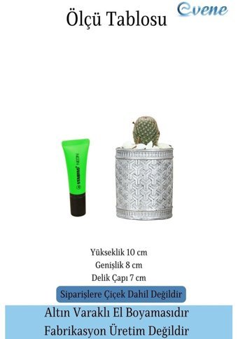 Evene Dekoratif Model Y Saksı Gümüş Eskitme