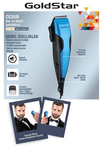 Goldstar Cesur Saç Sakal Islak Kablolu Tıraş Makinesi