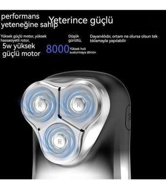 Oloey 3 Başlıklı Islak Kablosuz Tıraş Makinesi
