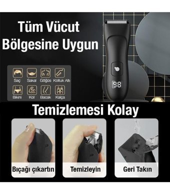 Ezere Saç Sakal Islak Kablosuz Tıraş Makinesi