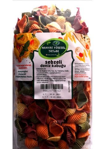 Manyas Yöresel Tatlar Karışık Sebzeli Deniz Kabuğu Makarna 500 gr