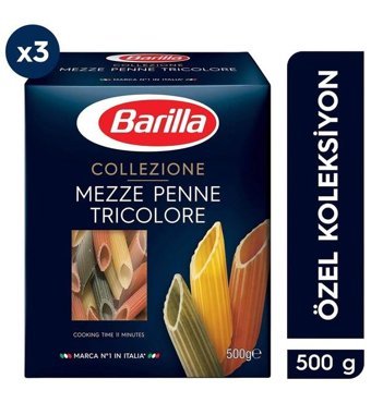 Barilla Tricolore Üç Renkli Penne Kalem Makarna 3x500 gr