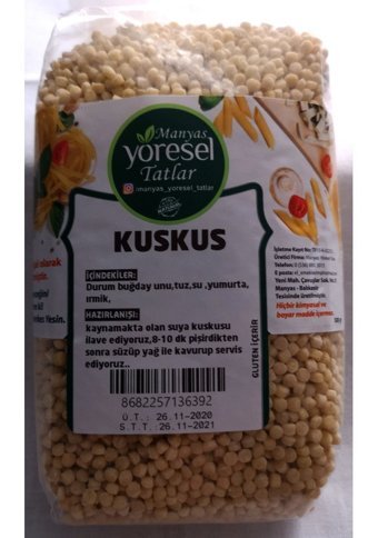Manyas Yöresel Tatlar Kuskus Makarna 500 gr