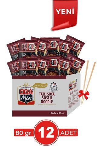 Oba Mie Tatlı Soya Soslu Noodle 12x80 gr
