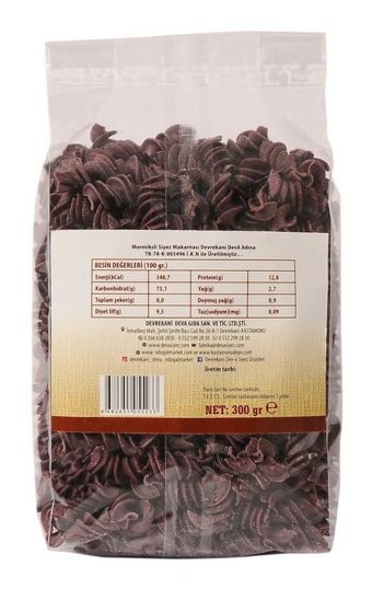 Devrekani Deva Gıda Mor Siyez Unlu Siyez Unlu Burgu Makarna 300 gr