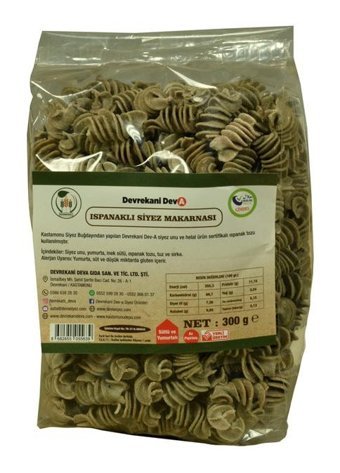 Devrekani Deva Gıda Ispanaklı Siyez Unlu Makarna 300 gr