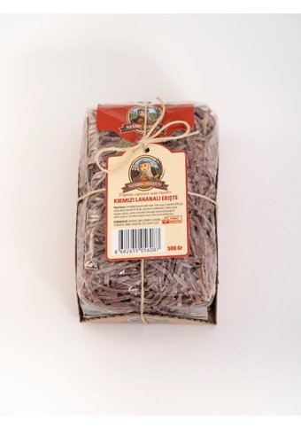 Nesibe Hatun El Yapımı Kırmızı Lahanalı Erişte 500 gr