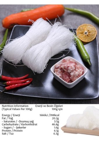 Hongfa Longkou green Bean Vermicelli Bezelyeli Erişte 250 gr